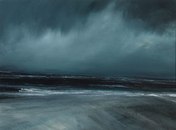 Ruth Brownlee Rain Sky: Quendale Beach mixed media on board 44cm x 60cm (65cm x 81cm framed)