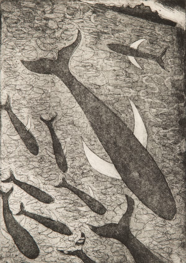 Paul Bloomer Whale Song, 2019 etching 21cm x 15cm Edition of 50