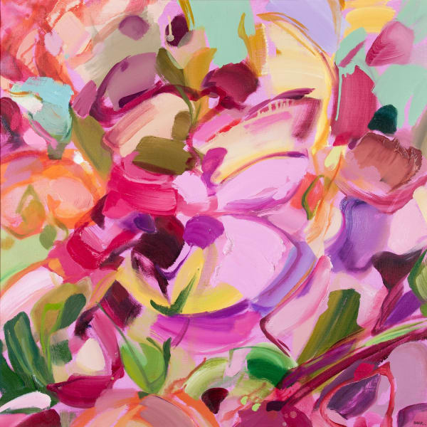 Shona Barr Clustered Hellebores, 2023 oil on canvas 92cm x 92cm (108cm x 108cm framed)