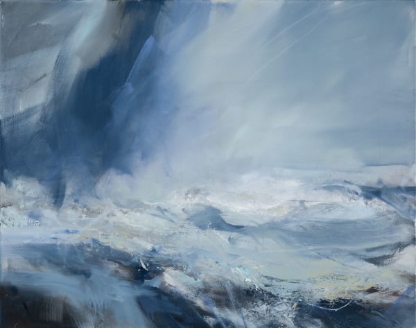 Janette Kerr Cold wind across the sea, 2021 oil on canvas 75cm x 95cm