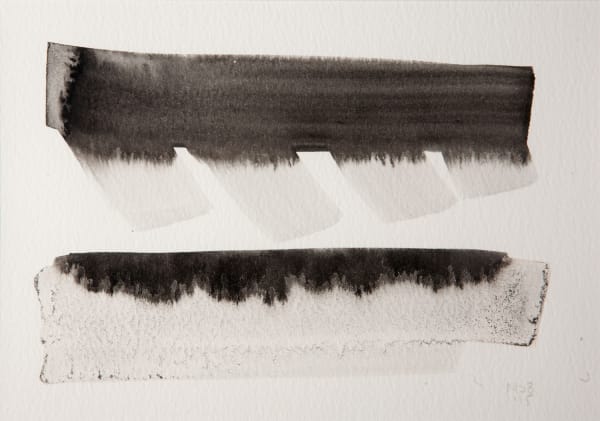 Mary Bourne Rain Showers over Sea ink wash on paper