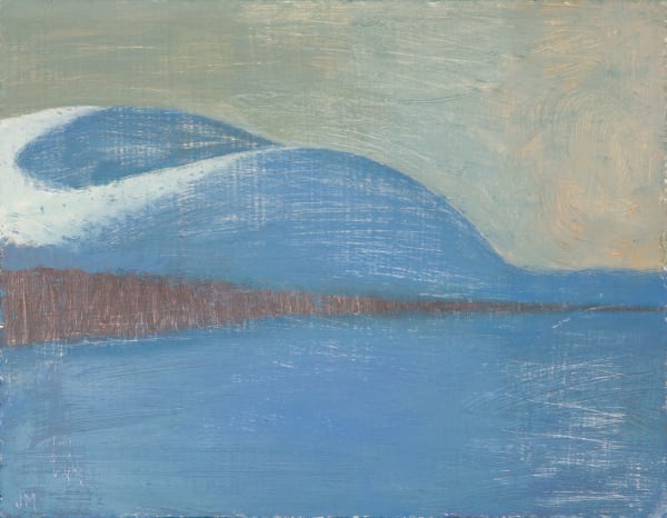 Jane MacNeill Snow Mountains and Loch oil on board 14cm x 18cm