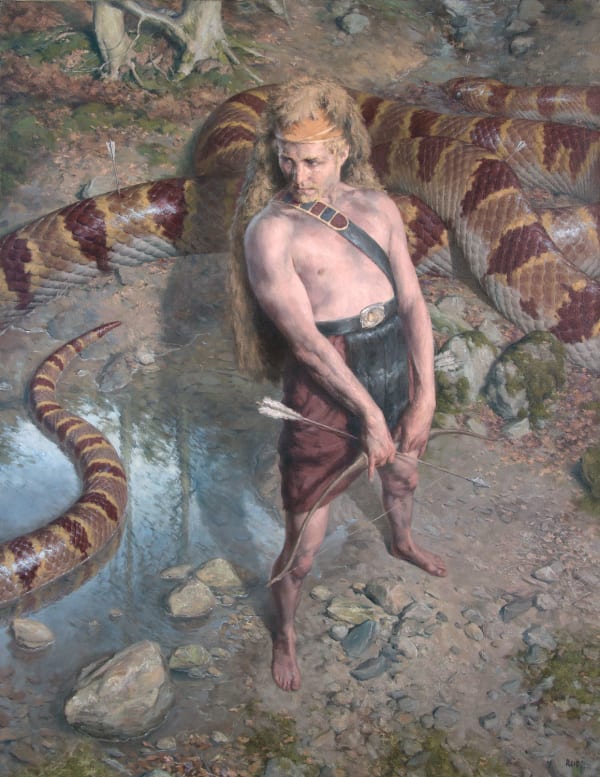 Paul Reid Apollo and Python, 2015 oil on canvas 101cm x 86cm