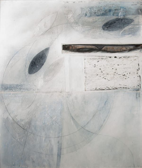 Will Maclean Voyage of the James Caird (1) Elephant Island painted wood and resin 82cm x 72cm