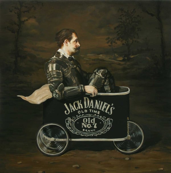 Alan Macdonald A Fast Ride on a Short Machine, 2015 oil on board 36cm x 36cm