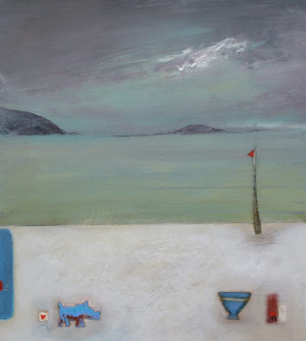 Sian MacQueen rsw Island Marker acrylic on gesso 46cm x 41cm