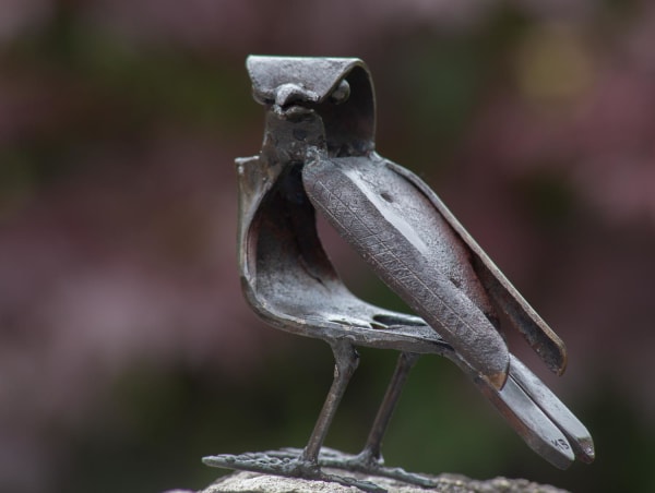 Helen Denerley Fat Sparrow iiii, 2020 scrap metal 12cm (h) x 18cm x 8cm