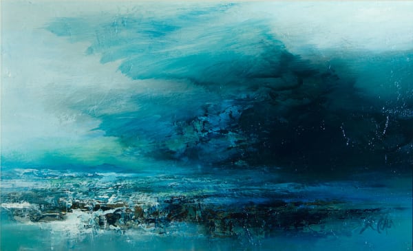 Kirstie Cohen Seascape study I oil on board 16cm x 27cm