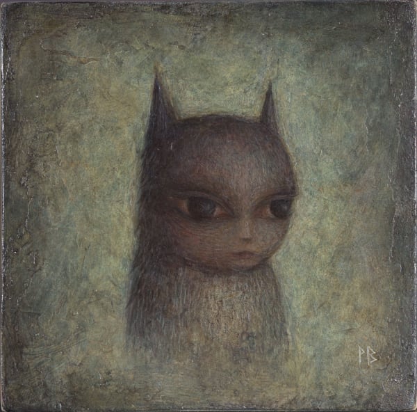 Paul Barnes Thinking About You, 2024 acrylic and plaster on wood panel 10cm x 10cm