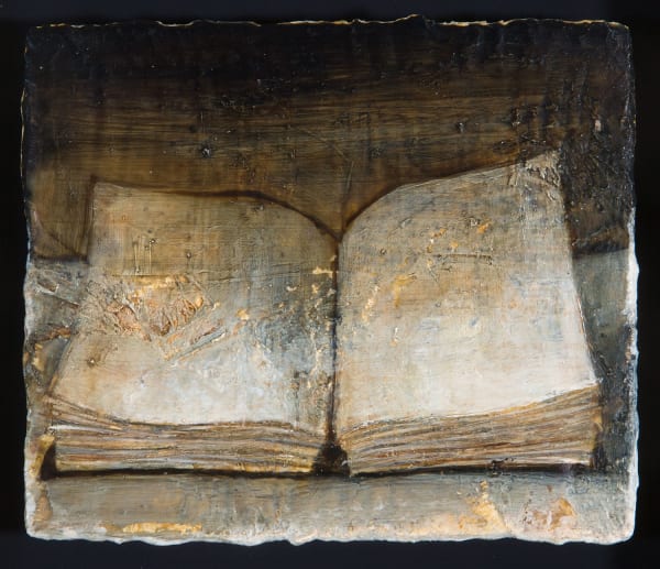 Peter White Book 4 acrylic and wax 9cm x 10cm