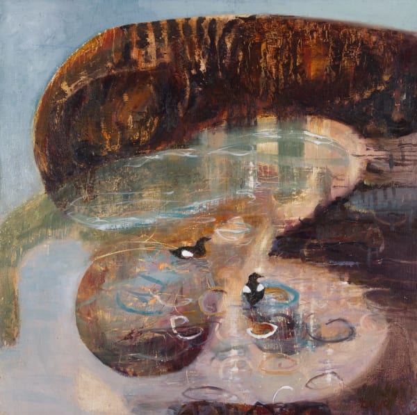 Becs Boyd Tysties, 2025 oil on ply 40cm x 40cm (45.5cm x 45.5cm framed)