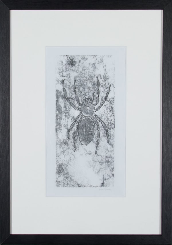 Helen Denerley Spider, 2023 monoprint 30cm x 15cm (48cm x 34cm framed)
