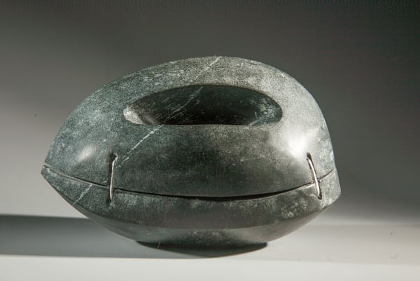 Steve Dilworth Calm Water Chamber, 2016 Harris Stone, gold leaf, sterling silver and calm-water 10cm high x 16cm x 10.5cm