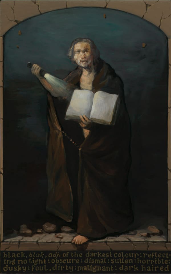 Alan Macdonald The Prophet of Doom oil on board 40.6 x 25.4 cm 16 x 10 in