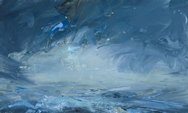 Janette Kerr A Kroti Sea, Sandness oil on panel 17cm x 28cm (28.5cm x 40cm framed)