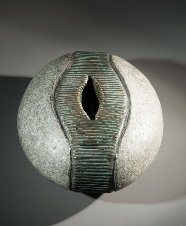 Steve Dilworth Seal Oil Stone, 2016 Harris stone, beach stone, copper, seabed water 11cm high x 20cm x 18cm