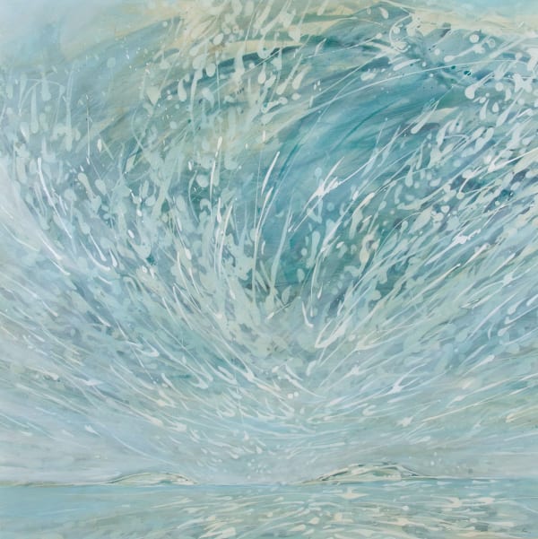 Lizzie Rose Woven Islands, 2022 acrylic and pencil 64cm x 64cm (81cm x 81cm framed)