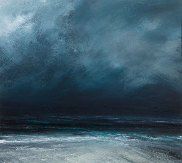 Ruth Brownlee Clearing Sky: Sandwick mixed media on board 44cm x 60cm