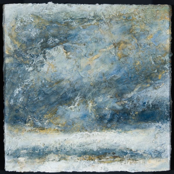 Peter White Landscape iii, 2022 acryic and wax 20cm x 20cm (27.5cm x 27.5cm framed)