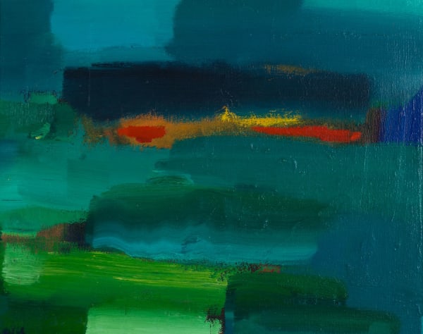 Maggie New Ember, 2025 oil on board 27cm x 35cm (44cm x 52cm framed)