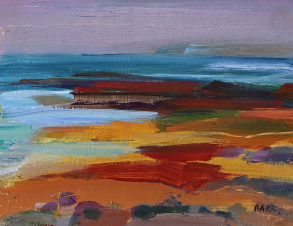 Shona Barr Sapphire Sea, 2020 oil on card 15cm x 18cm (31cm x 35cm framed)