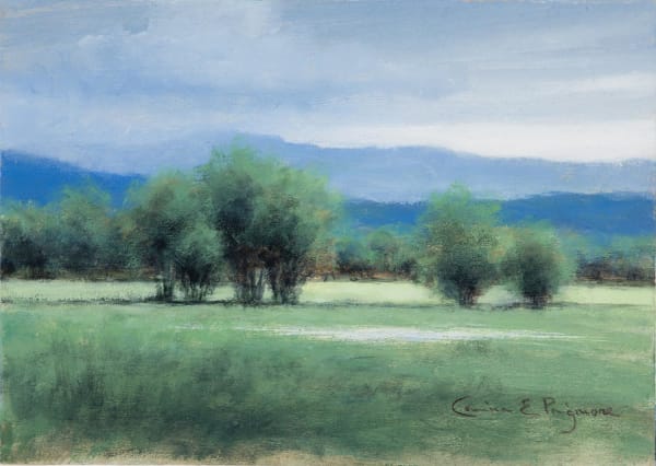 Carina Prigmore Cairngorm Summer, 2021 acrylic on canvas 21cm x 30cm (26cm x 35cm framed)