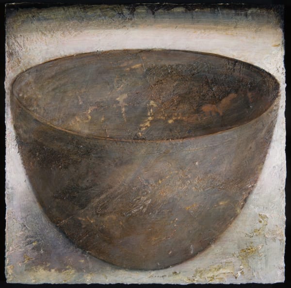 Peter White Bowl 6 acrylic and wax 20cm x 20.5cm