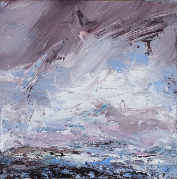 Janette Kerr Lonabrak, Voe of Dale, 2025 oil on gesso panel 20cm x 20cm (33cm x 33cm framed)