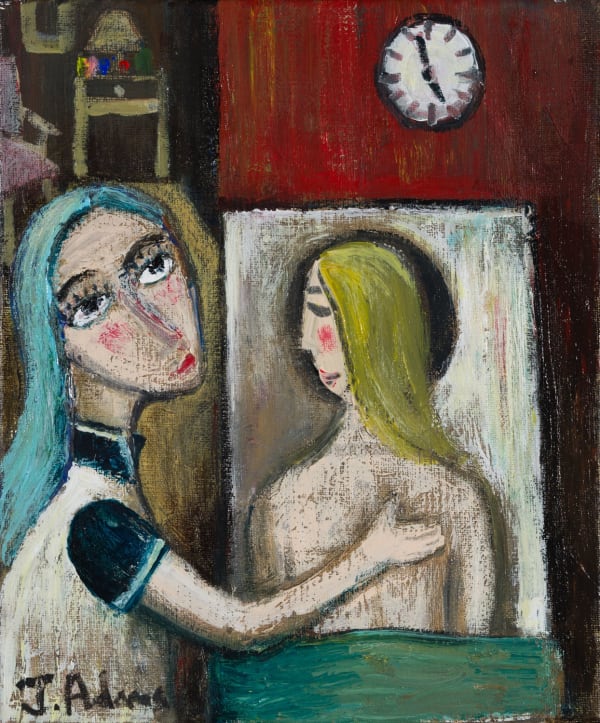 James Newton Adams Masseur, 2024 acrylic on canvas 12" x 10" unframed (hand-crafted oak frame additional £80)