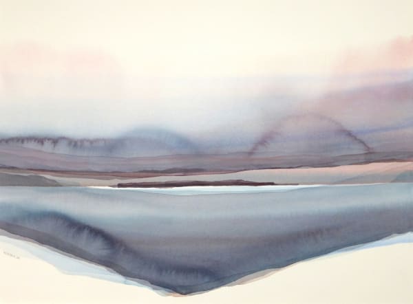 Peter Davis RSW Hildasay, Floating watercolour on paper 50cm x 70cm