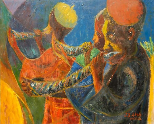 Jimo Akolo, Horn Blowers From Southern Kaduna Welcoming The Governor, 1984/1986