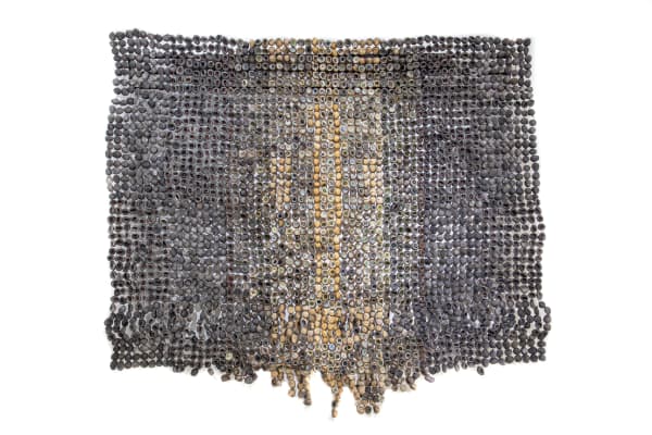 Ozioma Onuzulike, Relics of Our Treasure (24.5kg 2,930-piece ceramic palm kernel shell bead amour), 2021