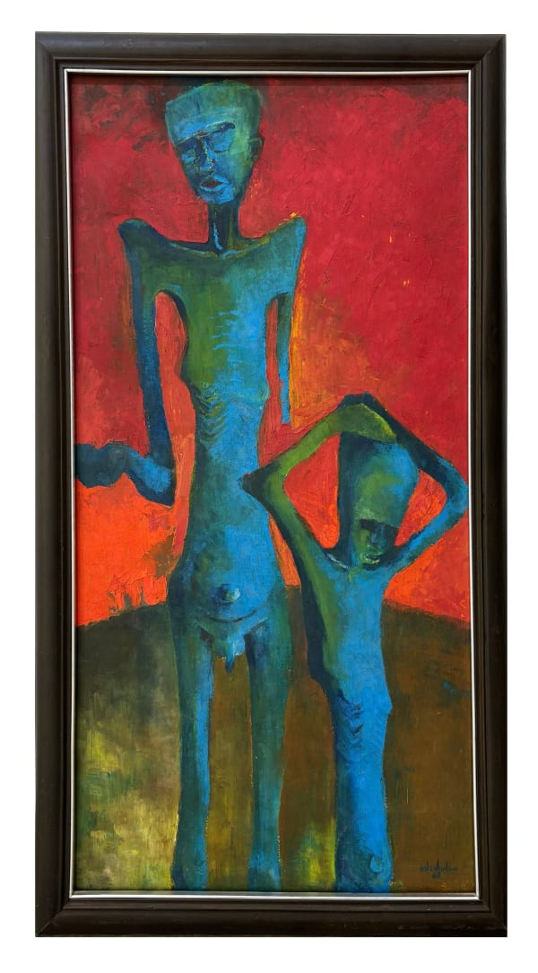 Obiora Udechukwu, Blue Figures (Refugees) , 1968