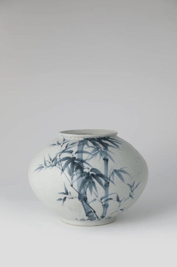 Ji Sun-Tak, Porcelain Jar with Bamboo Decoration , 1960-70s