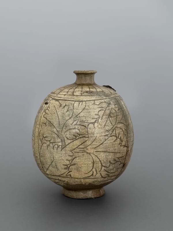 Unknown, Joseon Dynasty (1392–1897), Buncheong Flattened Bottle, 15th-16th century