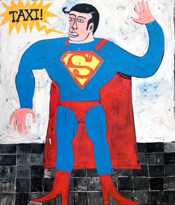 Joachim Lambrechts, Superman calling for a taxi, 2020