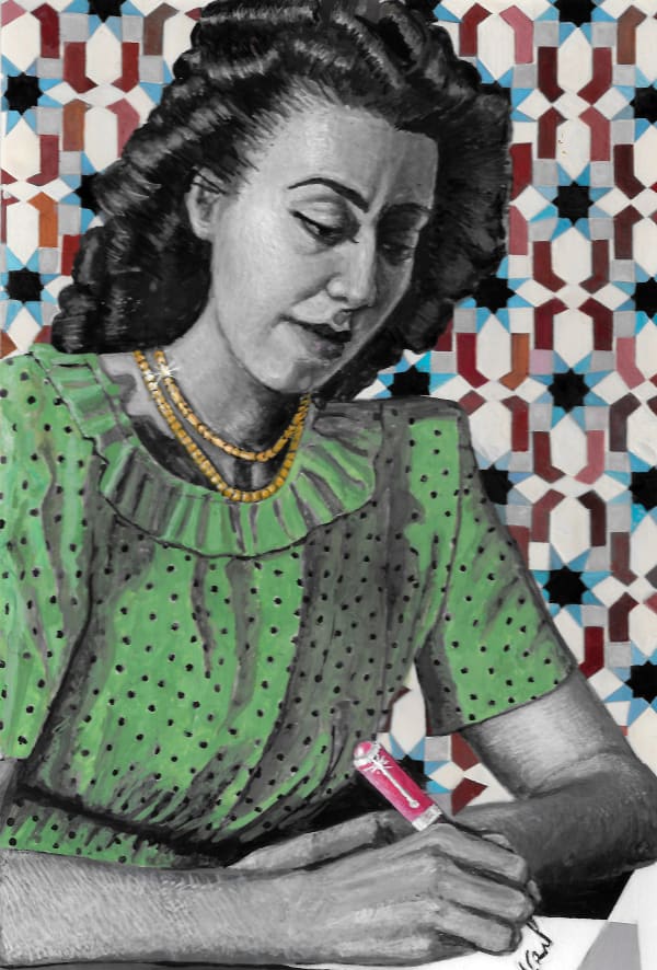 Soheila Sokhanvari, A Persian Requiem (Portrait of Simin Daneshvar), 2024