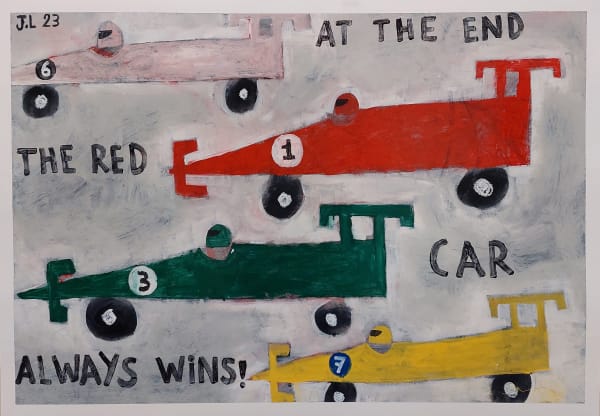 Joachim Lambrechts, At the end the red car always wins, 2023