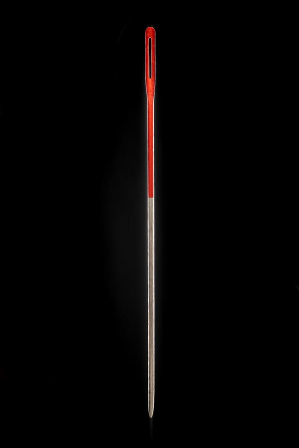Makiko Harris, Sewing Needle 5 (Silver + Red), 2025