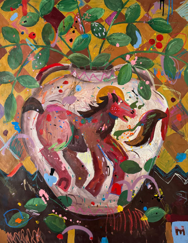 Iryna Maksymova, Horses on a vase, 2024