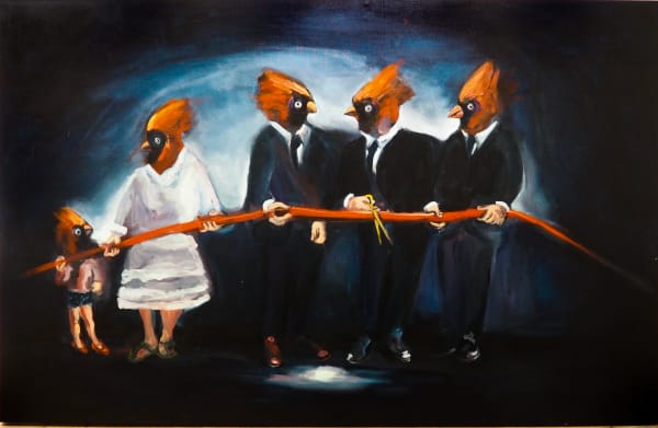 Yassine Balbzioui, Red Birds Cut Red Line, 2018