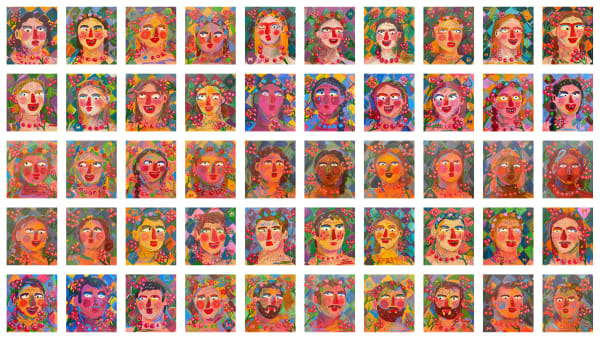 Iryna Maksymova, 50 Portrait Grid, 2022