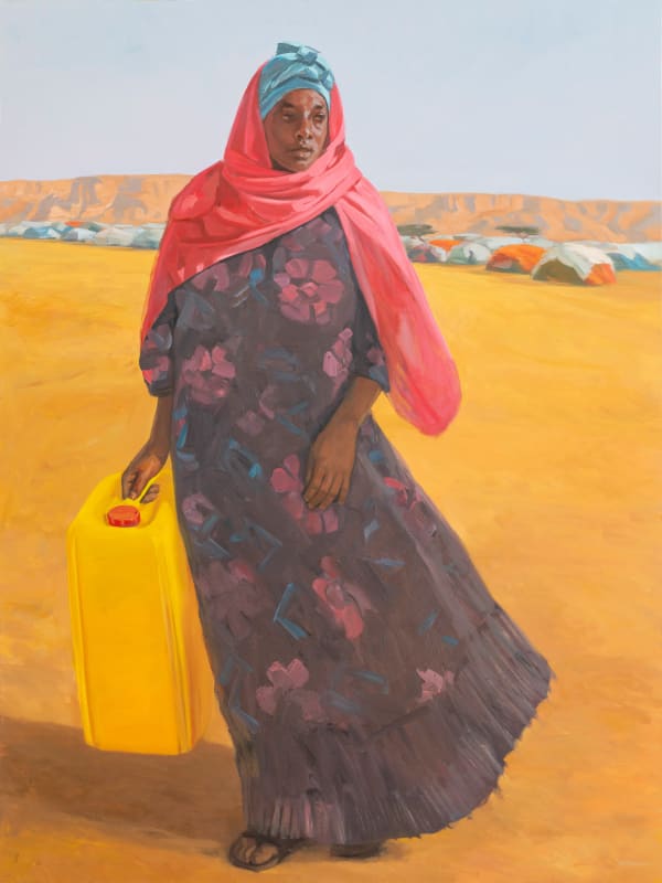 Tewodros Hagos, The woman with yellow water jar, 2023