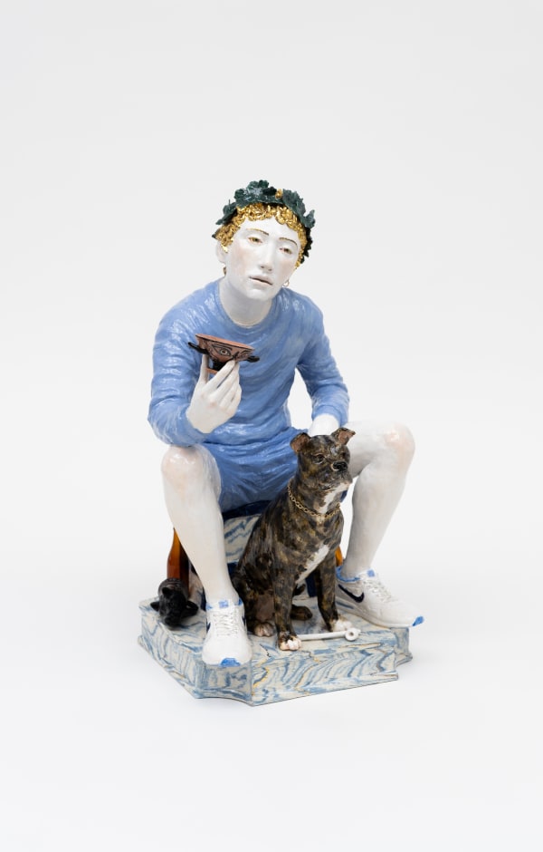 Claire Partington, Drunk Bacchus, (with dog), 2025