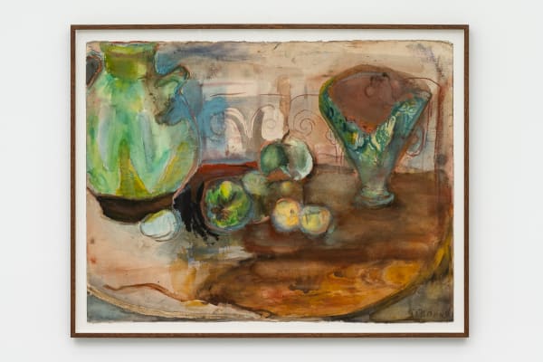 Carole Gibbons, Still life (Moroccan vase and green jug), 1992