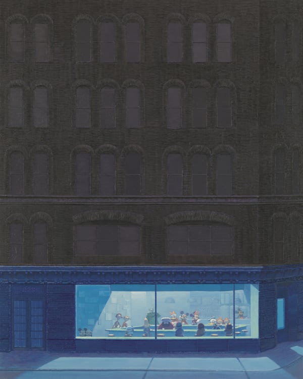 Zhang Gong 張 弓, Café in Grey and Blue 《咖啡館灰藍》, 2013