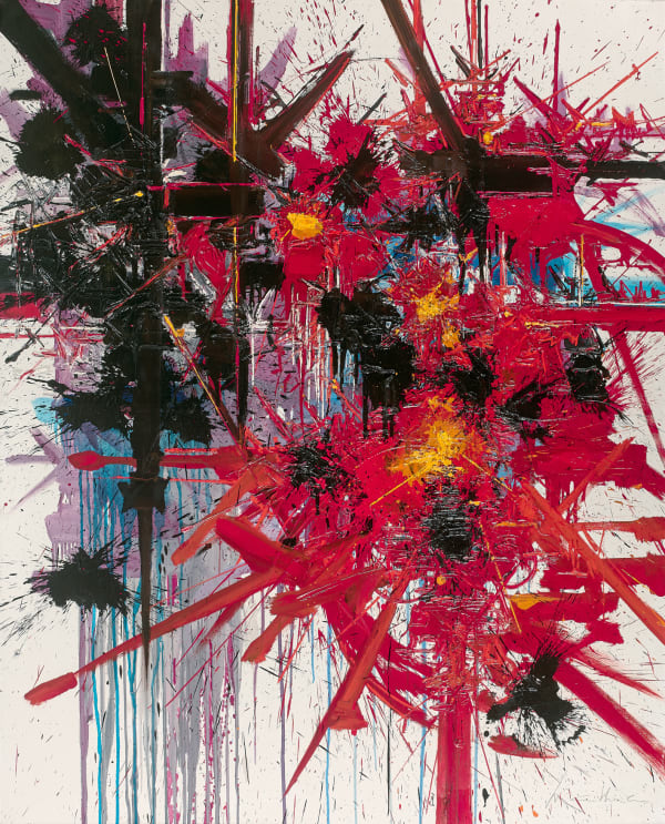 Georges Mathieu 喬治 · 馬修, Grande sève de feux follets《熾盛光火》, 1986