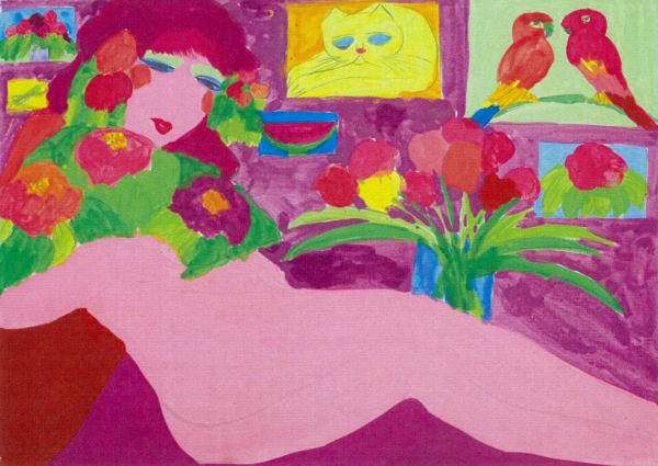 Walasse Ting 丁雄泉, I Love Red Sunset (我愛紅色的夕陽), 1994