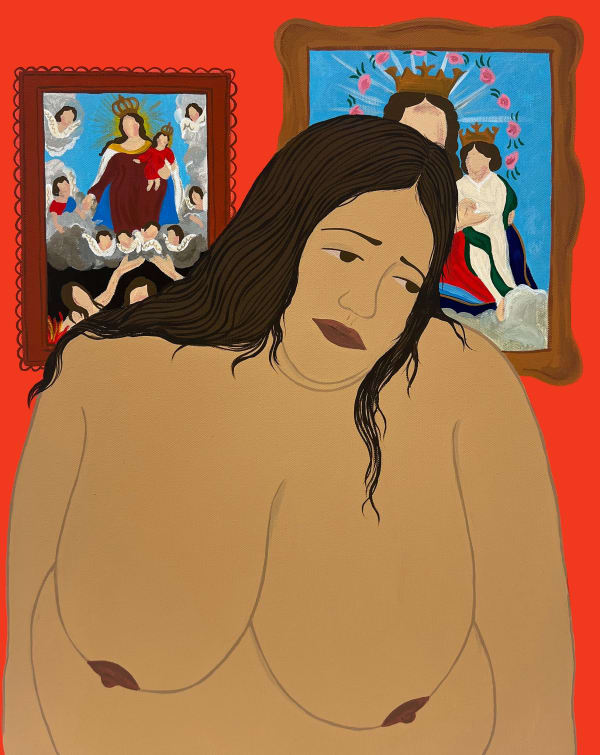 Gina M. Contreras Most Minutes, Most Days, 2024 Acrylic and Gouache on Canvas 20 x 16 in Signed recto