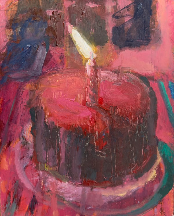 Jenny Olsen, "The Flame", 2025, 10" x 8", Oil on Wood Panel(1-1/2 D)